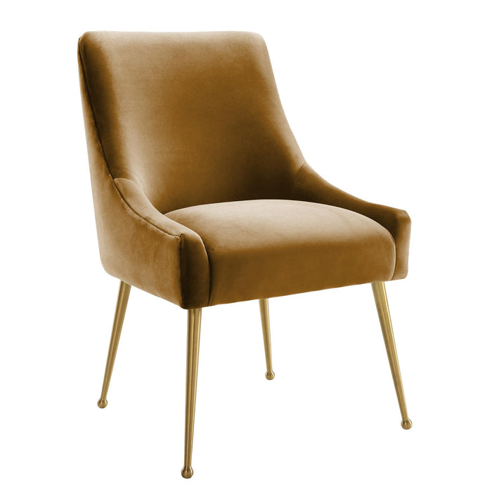 Beatrix Cognac Velvet Side Chair - UK