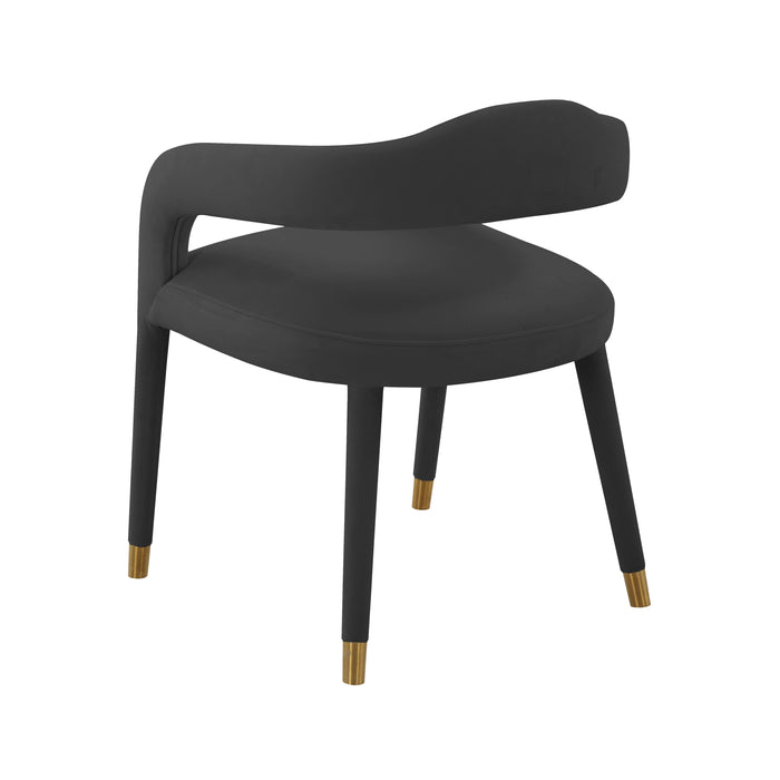 Lucia Black Velvet Dining Chair - UK