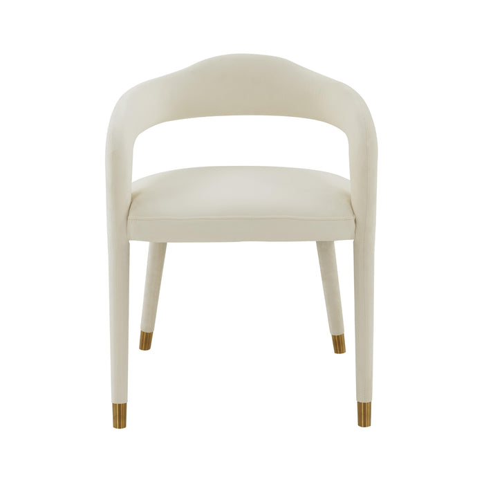 Lucia Cream Velvet Dining Chair - UK