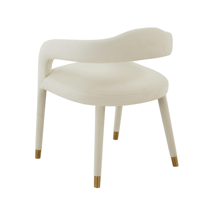 Lucia Cream Velvet Dining Chair - UK