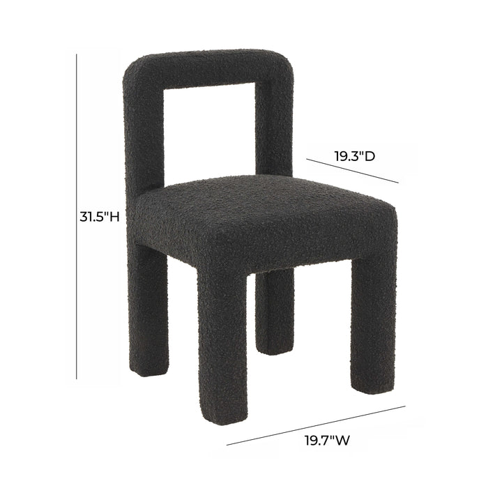 Hazel Black Boucle Dining Chair - UK