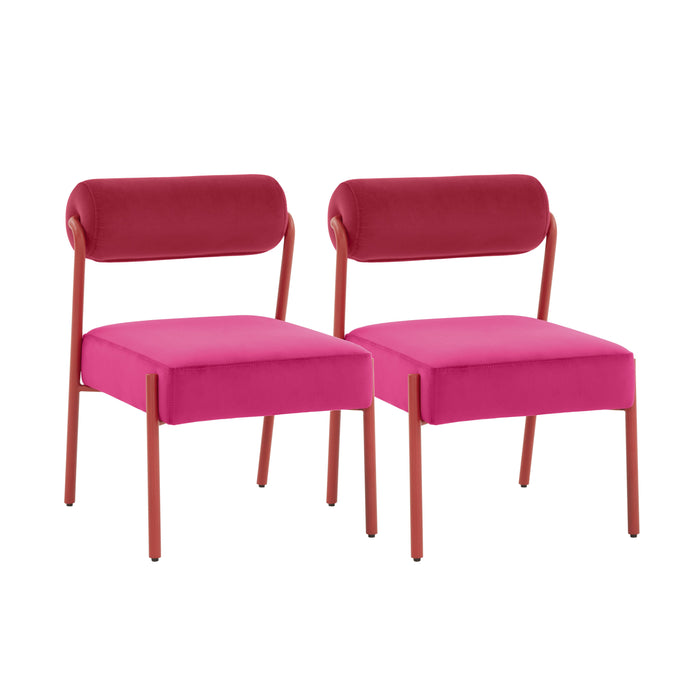 Jolene Hot Pink Velvet Dining Chair - Set of 2 - UK