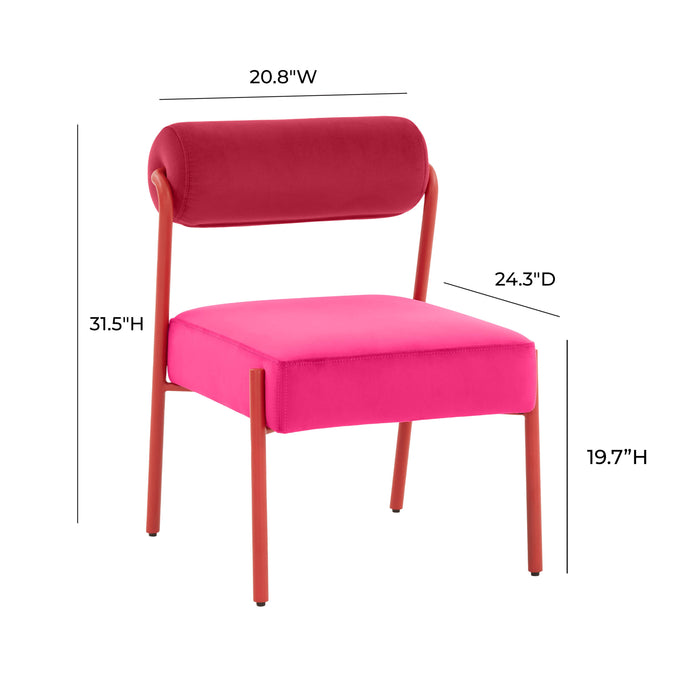 Jolene Hot Pink Velvet Dining Chair - Set of 2 - UK