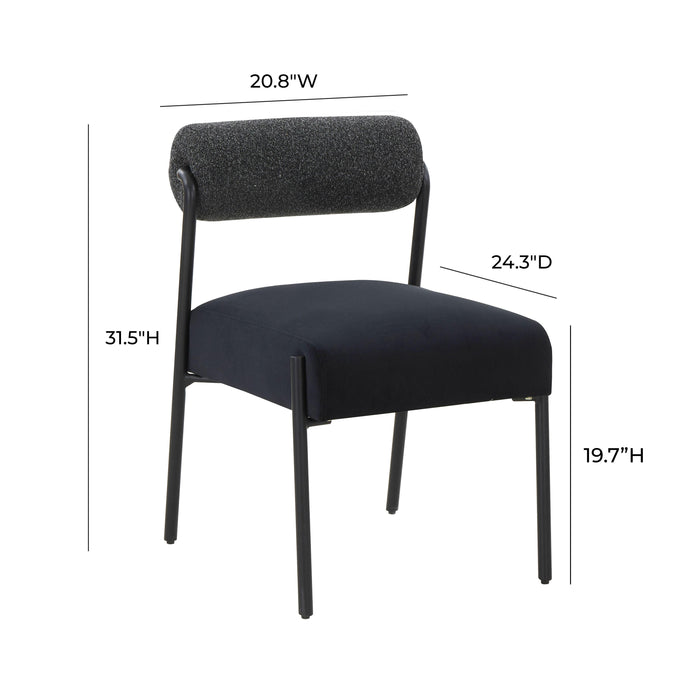 Jolene Black Velvet Dining Chair - Set of 2 - UK