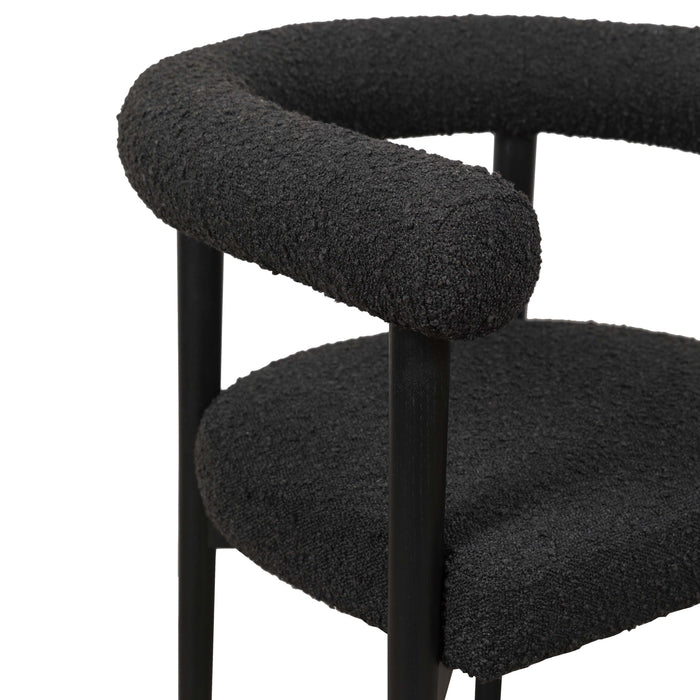 Spara Black Boucle Dining Chair - UK