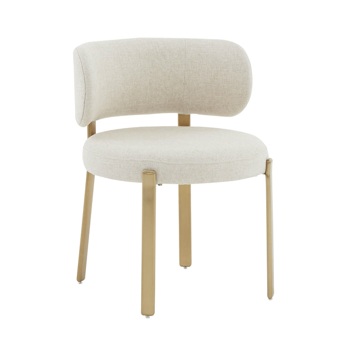 Margaret Cream Performance Linen Dining Chair - UK