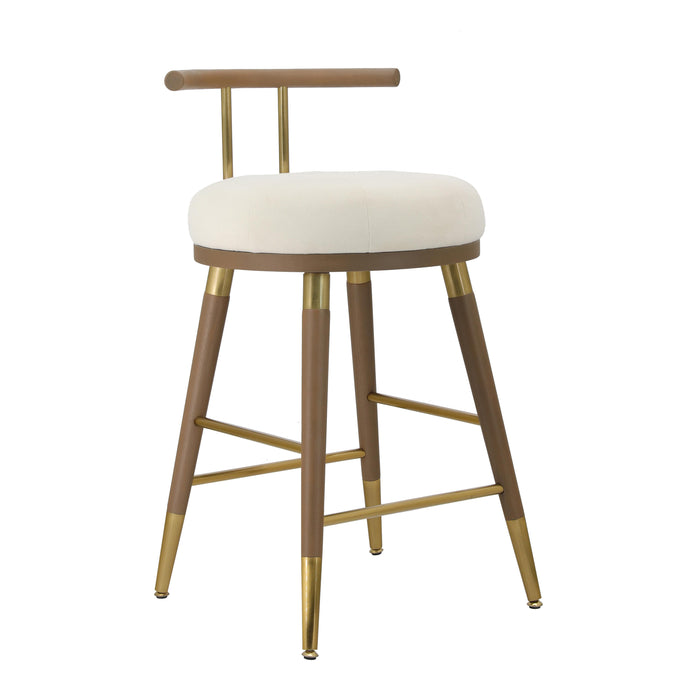 Juniper Cream Velvet Counter Stool - UK