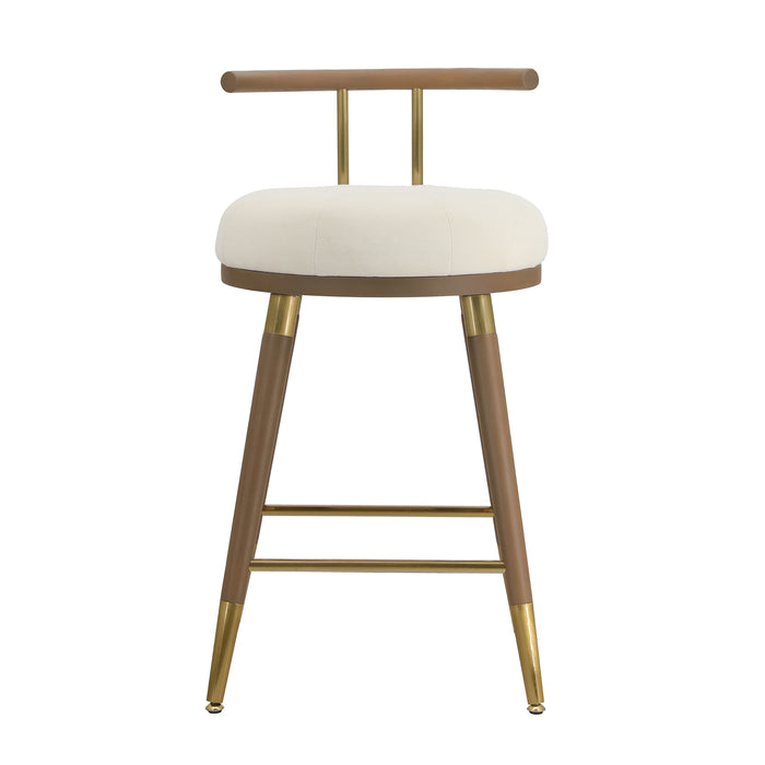 Juniper Cream Velvet Counter Stool - UK