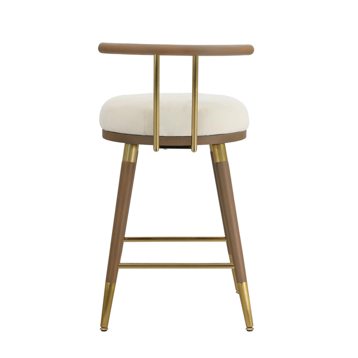 Juniper Cream Velvet Counter Stool - UK