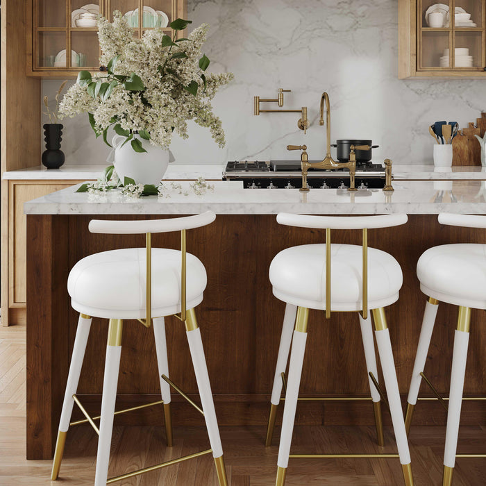 Juniper White Vegan Leather Counter Stool - UK