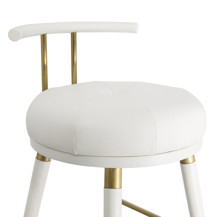 Juniper White Vegan Leather Counter Stool - UK
