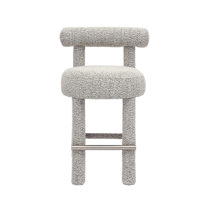Carmel Black & White Performance Boucle Counter Stool