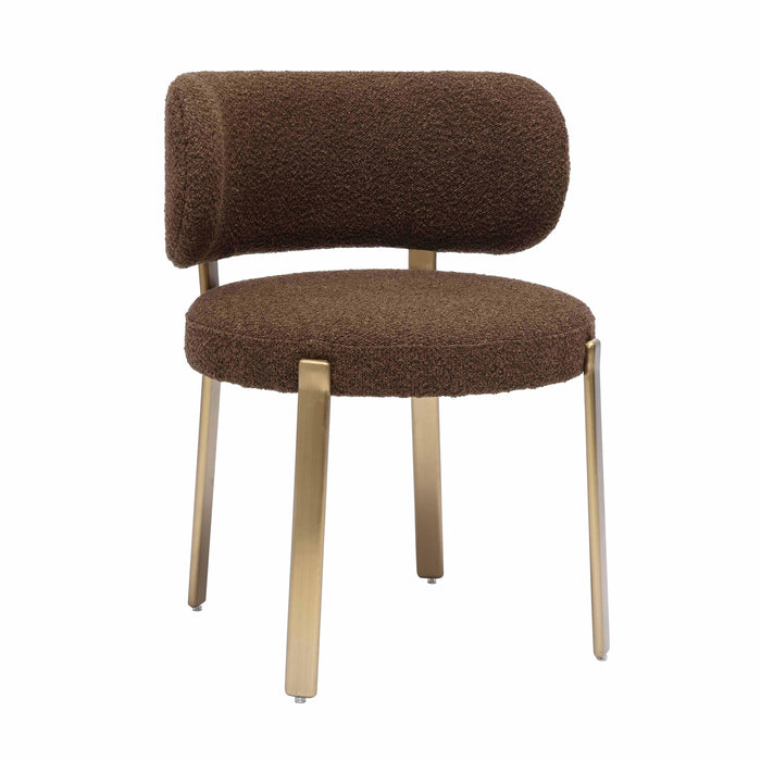 Margaret Chocolate Brown Boucle Dining Chair - UK