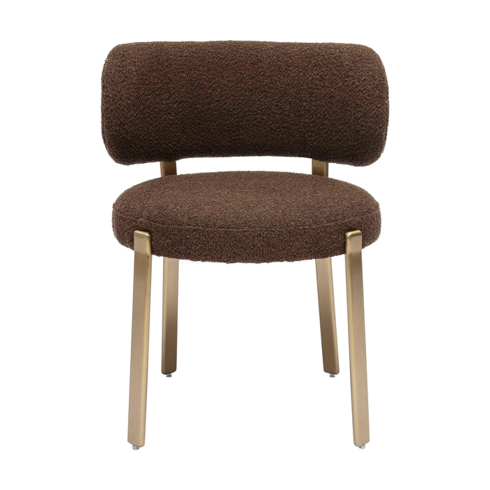 Margaret Chocolate Brown Boucle Dining Chair - UK