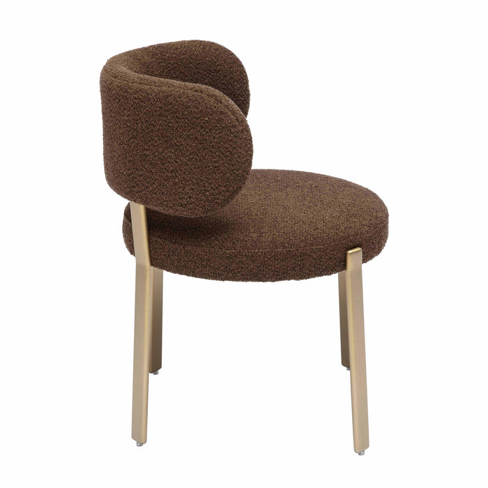 Margaret Chocolate Brown Boucle Dining Chair - UK