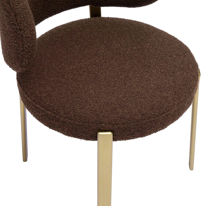 Margaret Chocolate Brown Boucle Dining Chair - UK