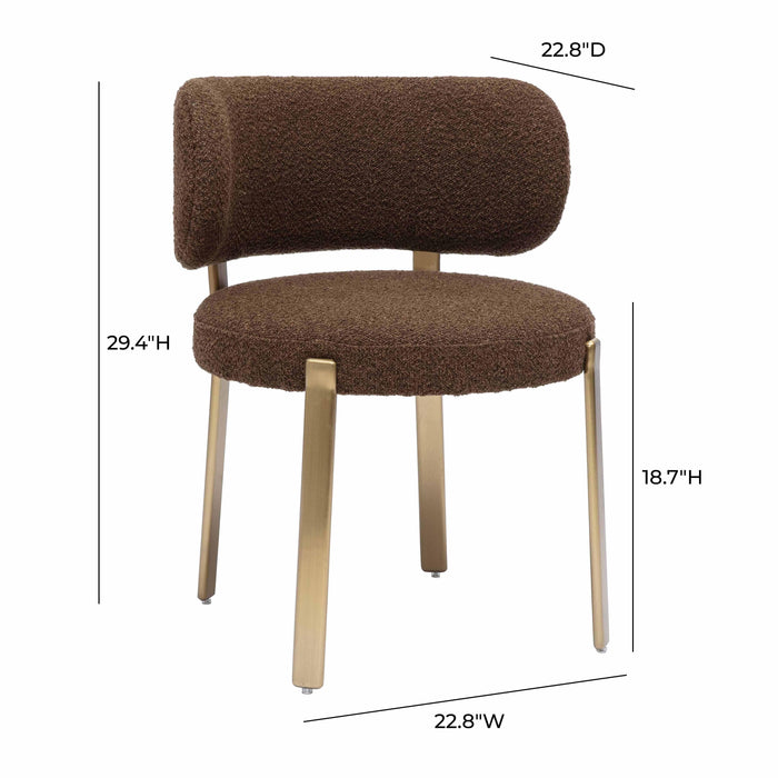 Margaret Chocolate Brown Boucle Dining Chair - UK