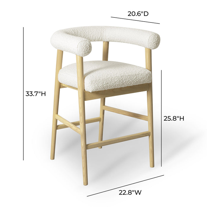 Spara Cream Boucle Counter Stool - UK
