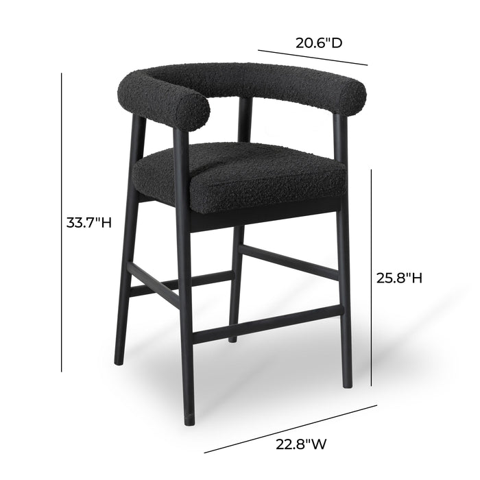 Spara Black Boucle Counter Stool - UK