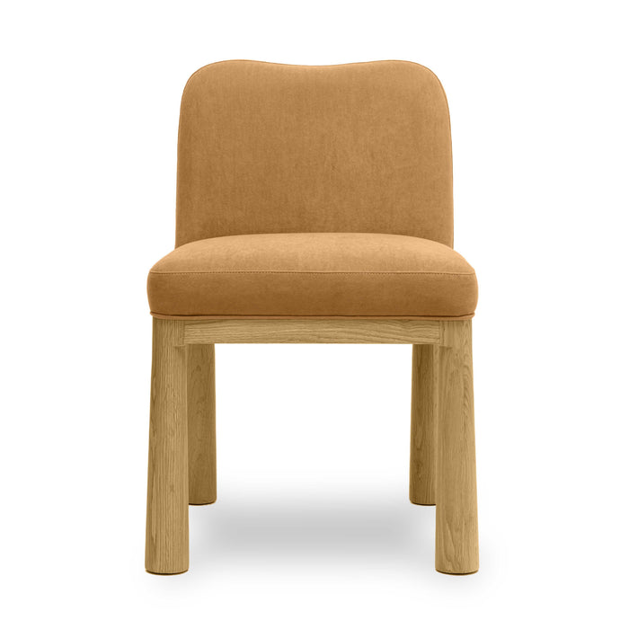 Tiara Cognac Performance Velvet Oak Dining Chair