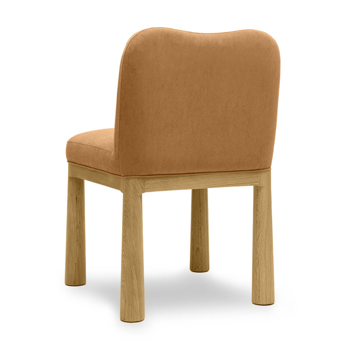 Tiara Cognac Performance Velvet Oak Dining Chair