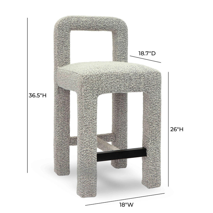 Hazel Grey Boucle Counter Stool