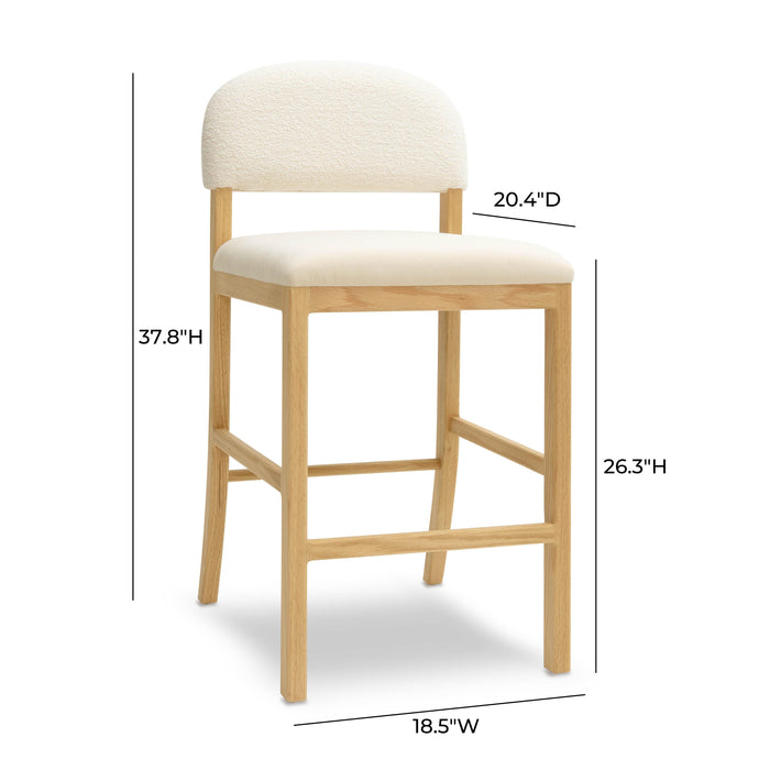 Calla Cream Performance Velvet Counter Stool