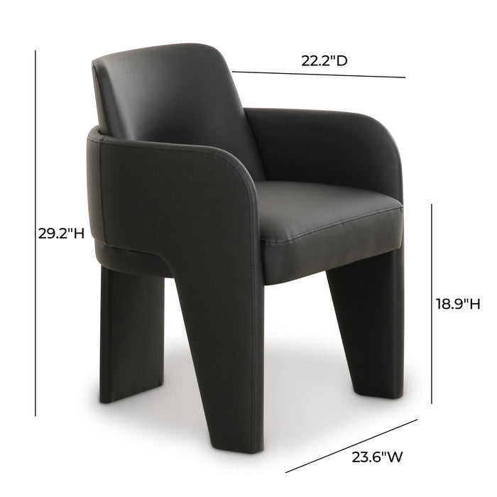 Leo Black Performance Vegan Leather Dining Chair