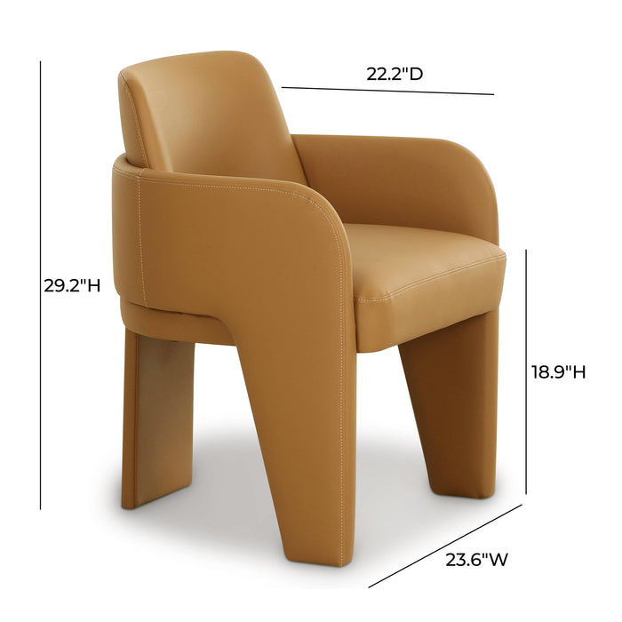 Leo Tan Performance Vegan Leather Dining Chair