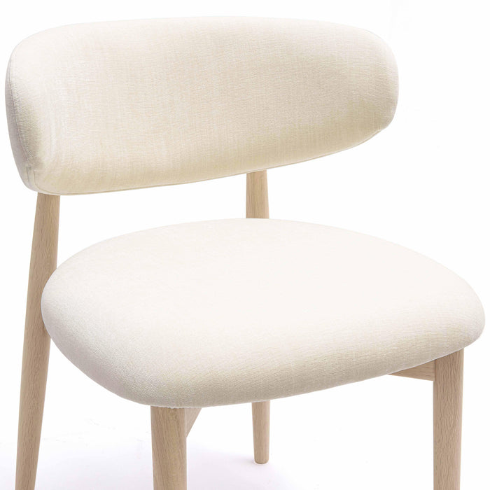 Zinea Cream Performance Textured Velvet Dining Chair