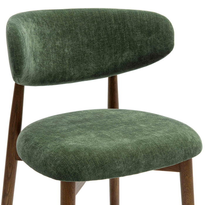 Zinea Forest Green Performance Textured Velvet Dining Chair