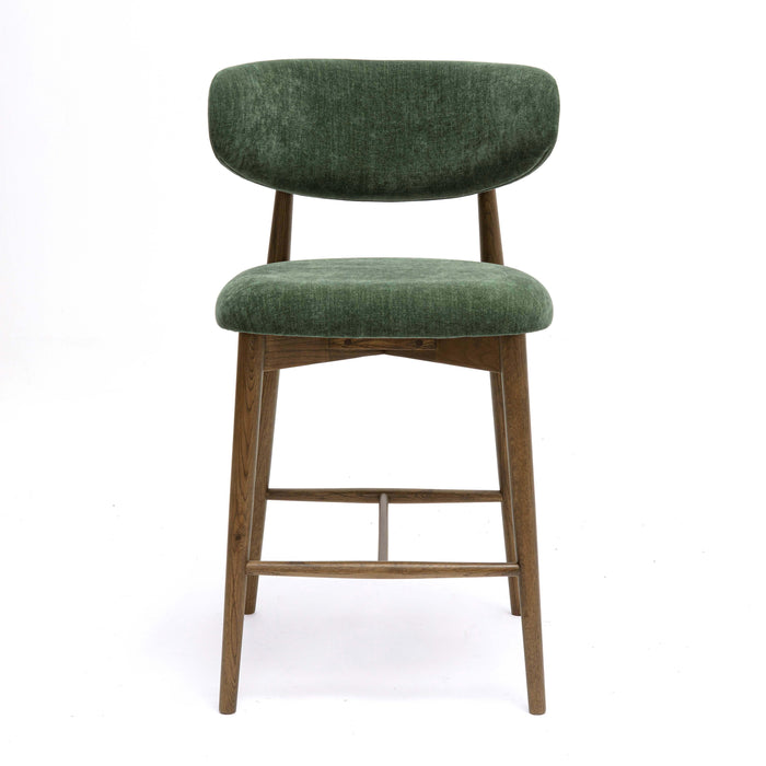 Zinea Forest Green Performance Textured Velvet Counter Stool