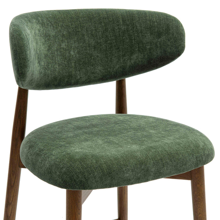 Zinea Forest Green Performance Textured Velvet Counter Stool