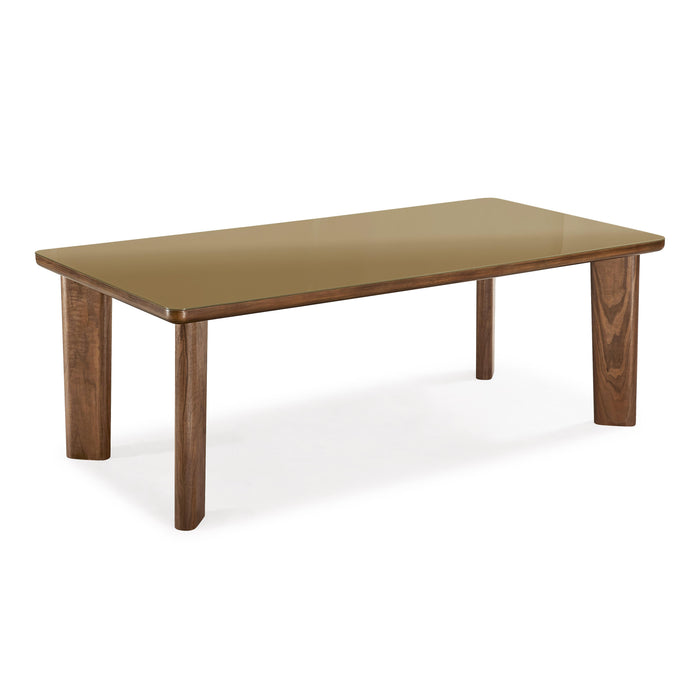 Oani Walnut and Glass Long Dining Table