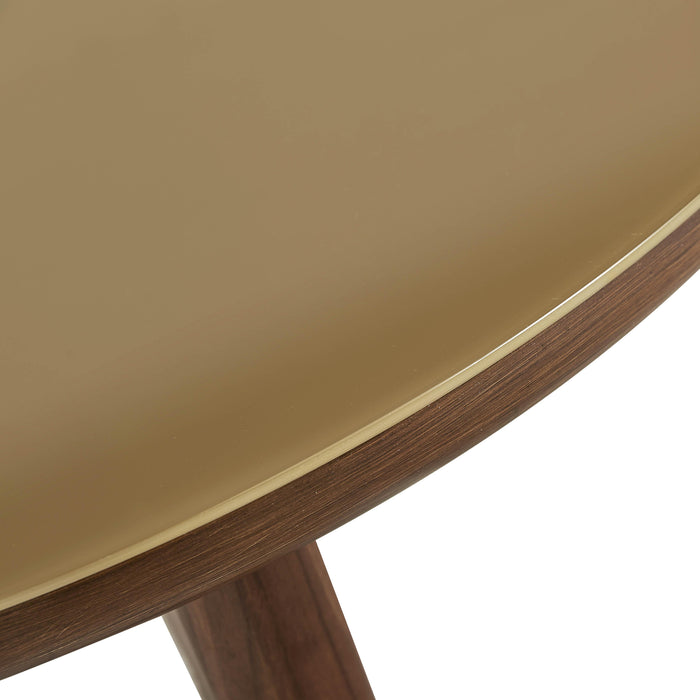 Oani Walnut and Glass Round Dining Table