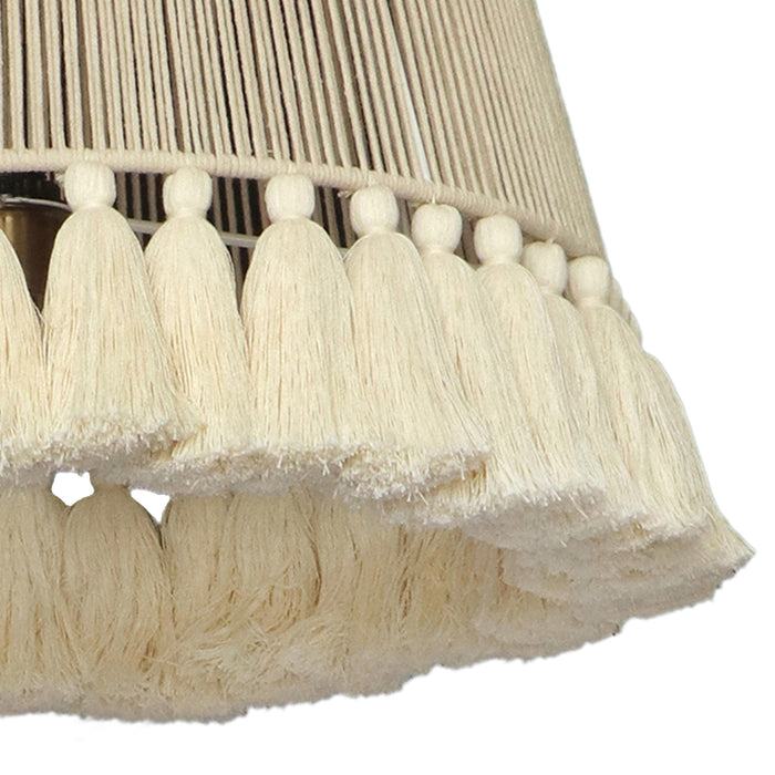 Helen White Cotton Tasseled Pendant Lamp 7