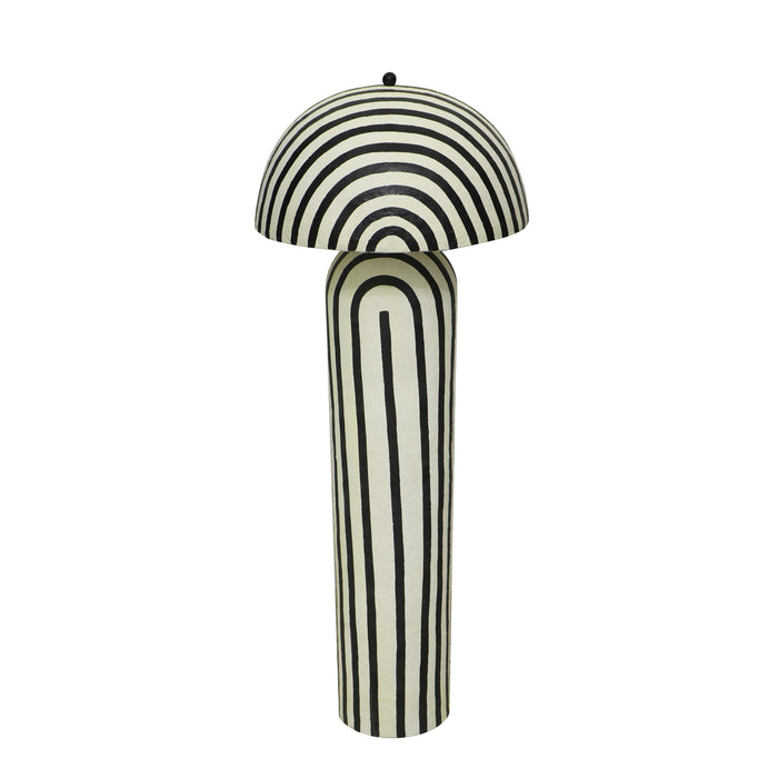 Maiori Black Striped Papier Mache Floor Lamp
