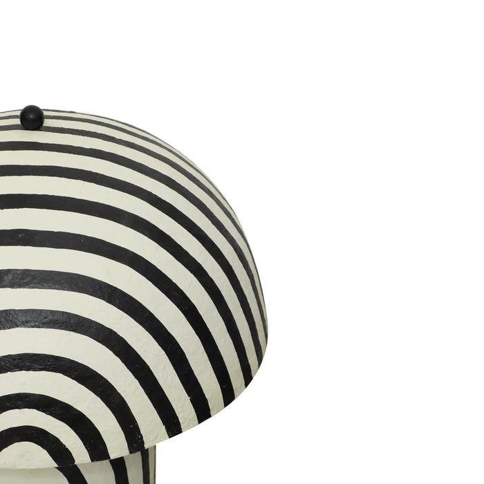 Maiori Black Striped Papier Mache Floor Lamp