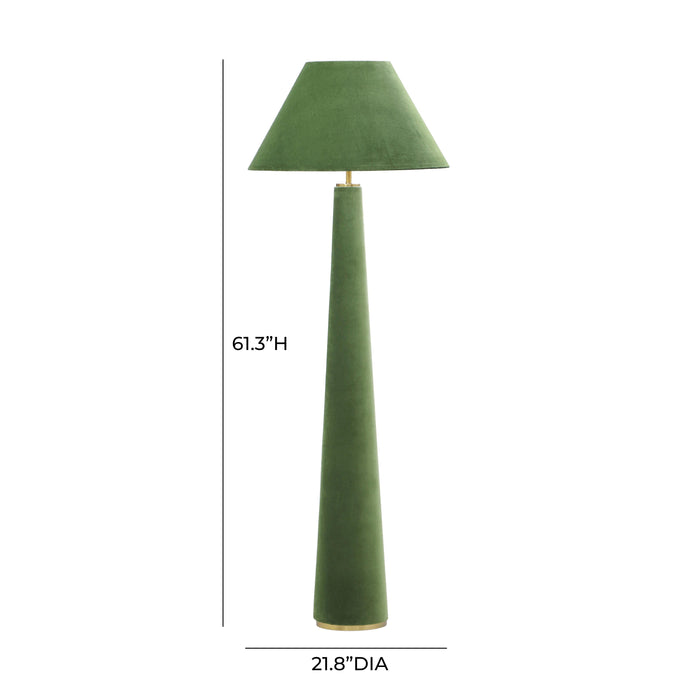Graham Moss Green Velvet Floor Lamp