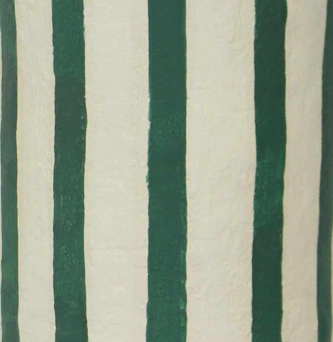 Maiori Dark Green Striped Papier Mache Table Lamp