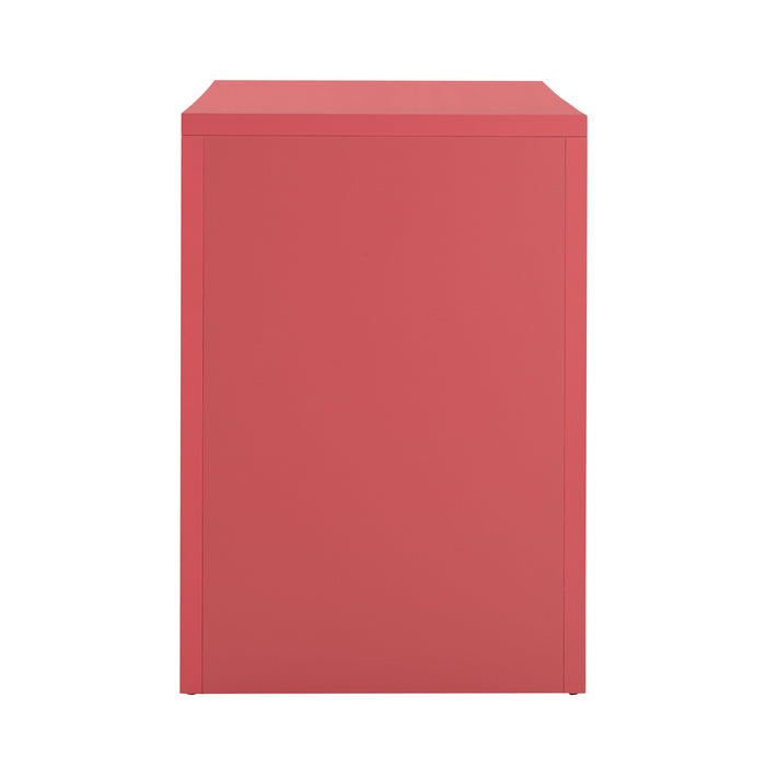 Suzie Coral Pink & Rattan Executive Desk - UK