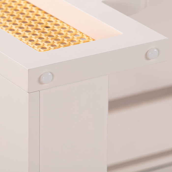 Suzie Cream & Rattan Executive Desk - UK