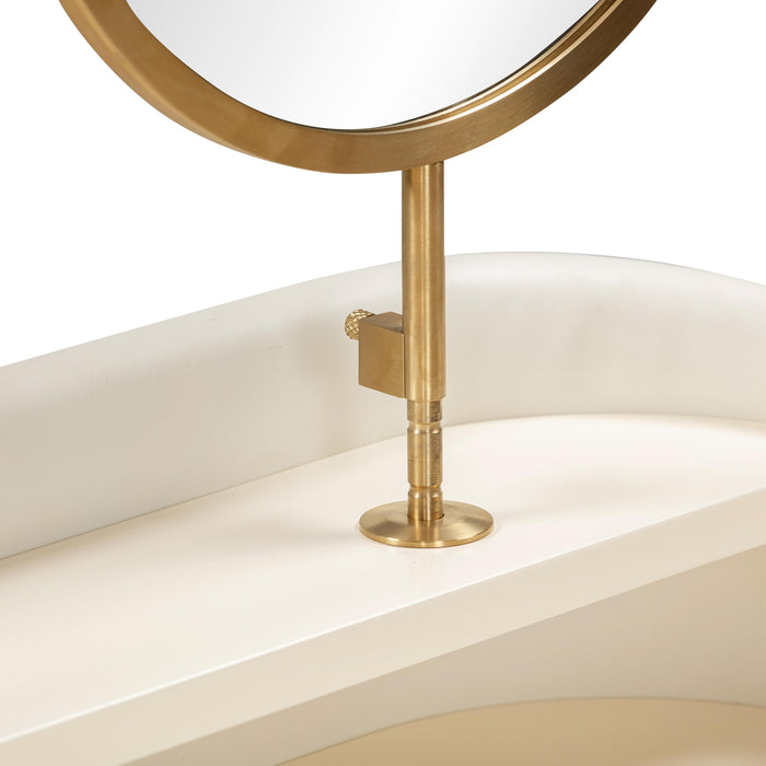 Penelope Cream Vegan Leather Wrapped Vanity Desk - UK