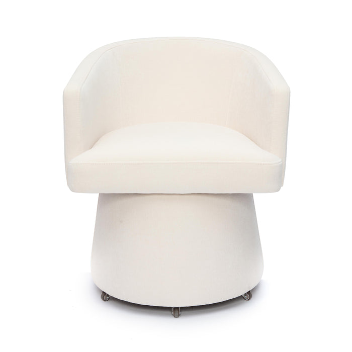 Kristen Cream Upcycled Chenille Rolling Desk Chair