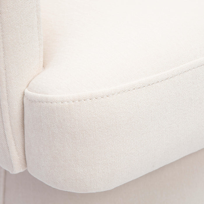 Kristen Cream Upcycled Chenille Rolling Desk Chair