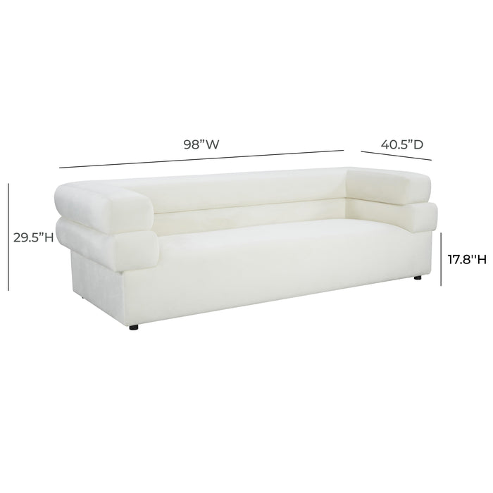 Elsa Cream Velvet Sofa - UK