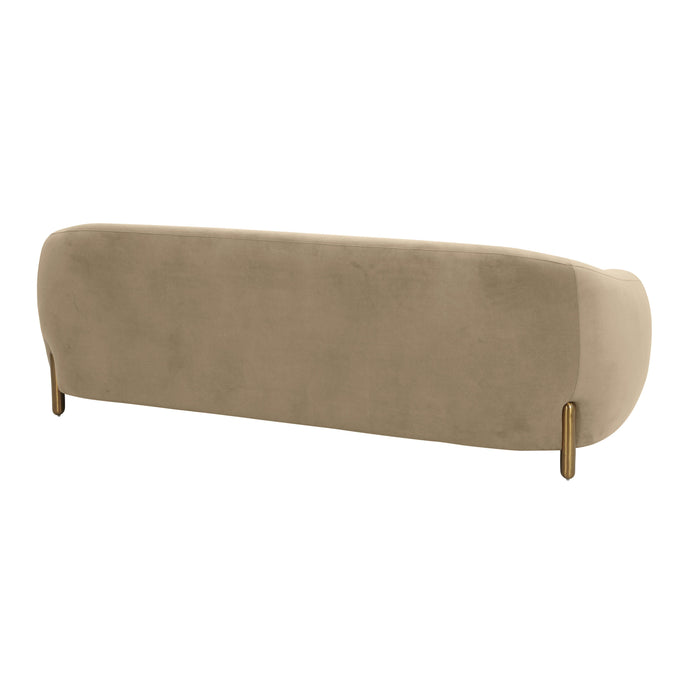 Lina Cafe Au Lait Brown Velvet Sofa - UK
