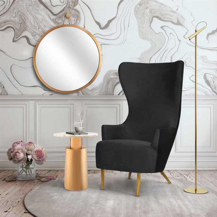 Julia Black Velvet Wingback Chair - UK