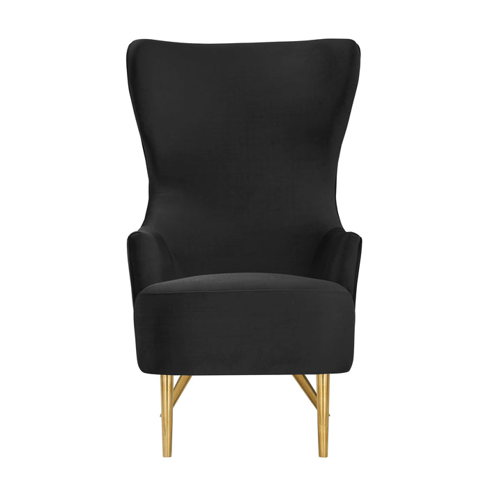 Julia Black Velvet Wingback Chair - UK