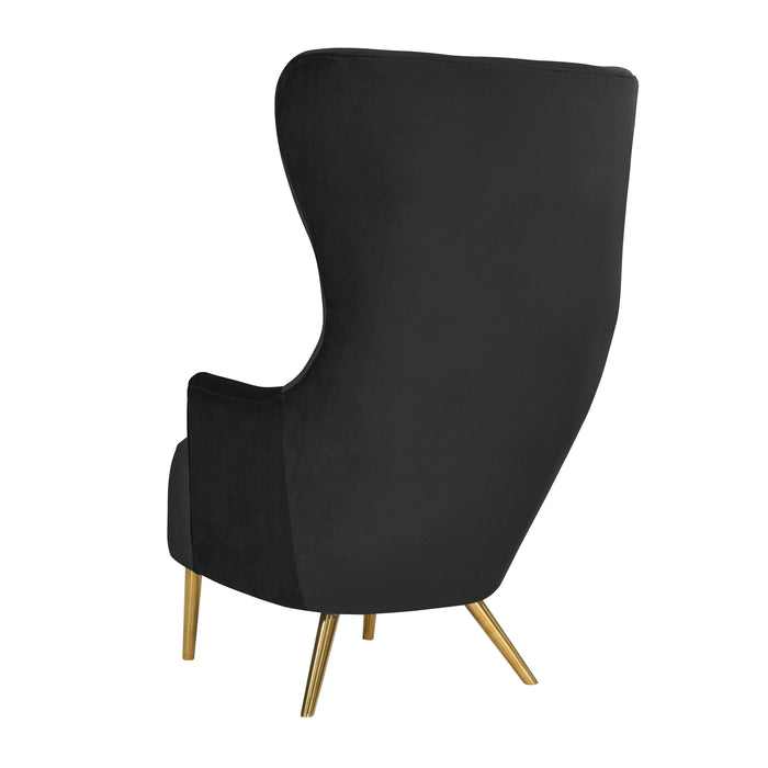 Julia Black Velvet Wingback Chair - UK
